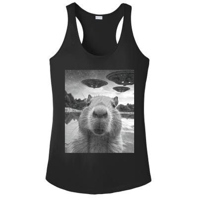 Funny Graphic Capybara Selfie With Ufos Weird Ladies PosiCharge Competitor Racerback Tank