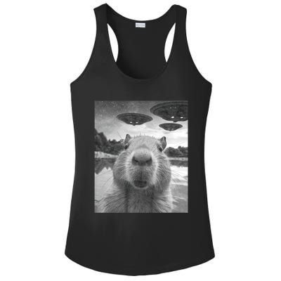 Funny Graphic Capybara Selfie With Ufos Weird Ladies PosiCharge Competitor Racerback Tank