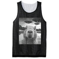 Funny Graphic Capybara Selfie With Ufos Weird Mesh Reversible Basketball Jersey Tank