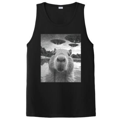 Funny Graphic Capybara Selfie With Ufos Weird PosiCharge Competitor Tank