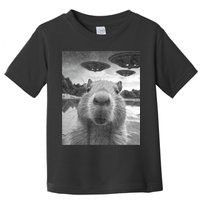 Funny Graphic Capybara Selfie With Ufos Weird Toddler T-Shirt