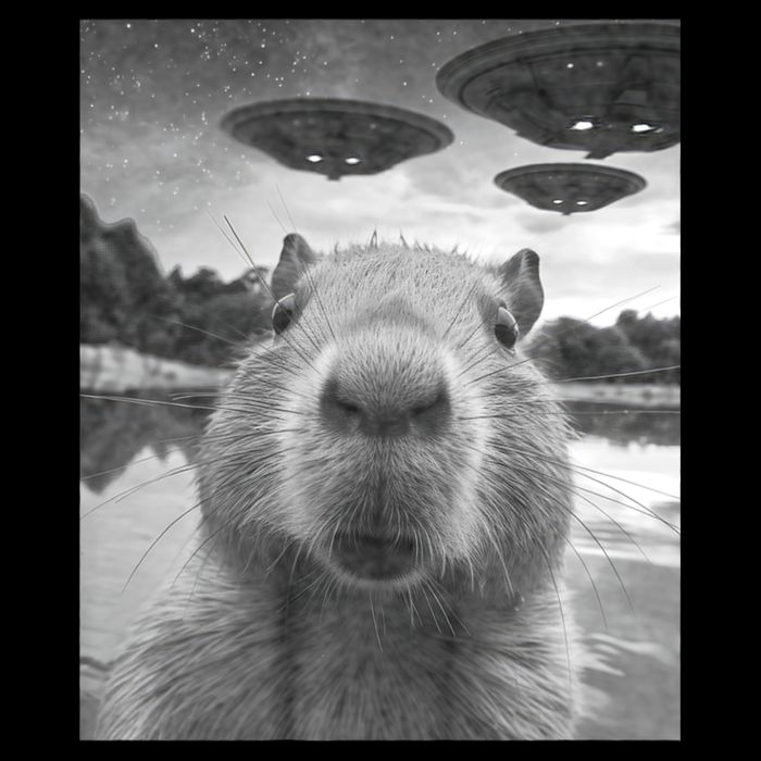 Funny Graphic Capybara Selfie With Ufos Weird Toddler T-Shirt