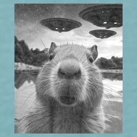 Funny Graphic Capybara Selfie With Ufos Weird Sueded Cloud Jersey T-Shirt