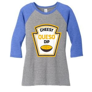 Funny Group Condiments Halloween Costume Cheesy Queso Dip Women's Tri-Blend 3/4-Sleeve Raglan Shirt