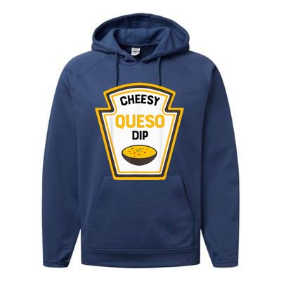 Funny Group Condiments Halloween Costume Cheesy Queso Dip Performance Fleece Hoodie