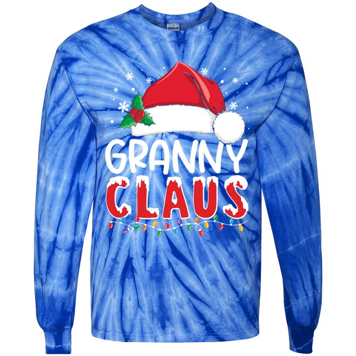 Funny Granny Claus Christmas Great Gift Xmas Pajamas Santa Gift Tie-Dye Long Sleeve Shirt