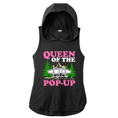 Funny Gift Camping Queen Of The Pop Up Camper Gift Ladies PosiCharge Tri-Blend Wicking Draft Hoodie Tank