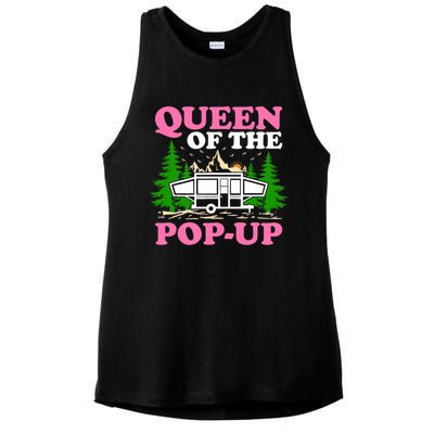 Funny Gift Camping Queen Of The Pop Up Camper Gift Ladies PosiCharge Tri-Blend Wicking Tank