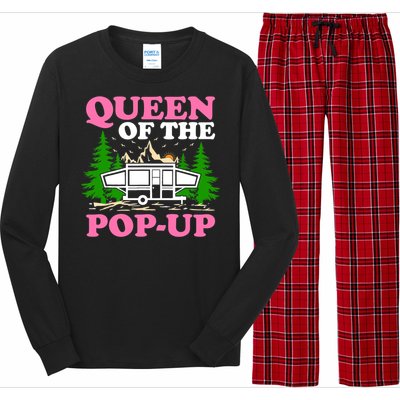 Funny Gift Camping Queen Of The Pop Up Camper Gift Long Sleeve Pajama Set