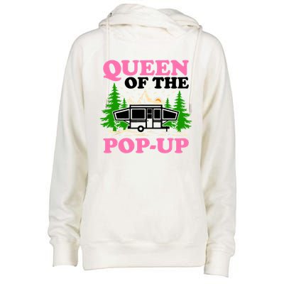 Funny Gift Camping Queen Of The Pop Up Camper Gift Womens Funnel Neck Pullover Hood