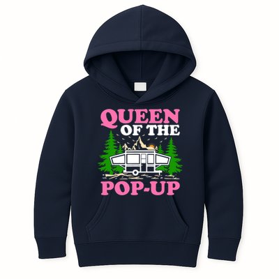 Funny Gift Camping Queen Of The Pop Up Camper Gift Kids Hoodie