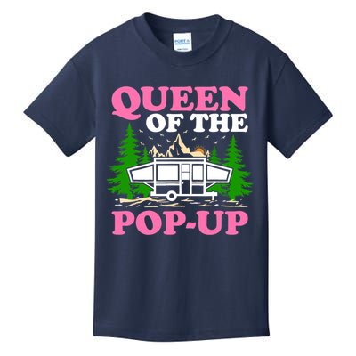 Funny Gift Camping Queen Of The Pop Up Camper Gift Kids T-Shirt