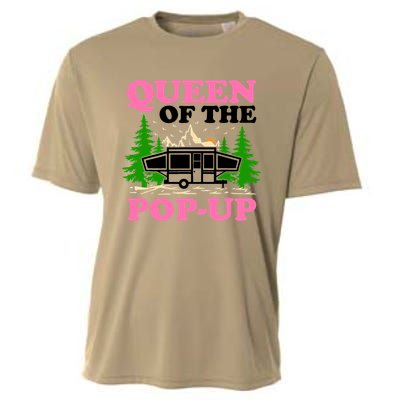 Funny Gift Camping Queen Of The Pop Up Camper Gift Cooling Performance Crew T-Shirt