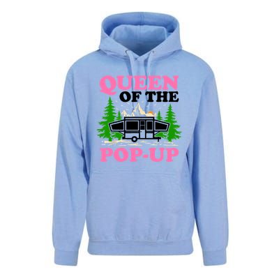 Funny Gift Camping Queen Of The Pop Up Camper Gift Unisex Surf Hoodie