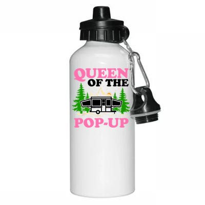 Funny Gift Camping Queen Of The Pop Up Camper Gift Aluminum Water Bottle