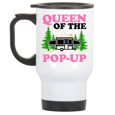 Funny Gift Camping Queen Of The Pop Up Camper Gift Stainless Steel Travel Mug