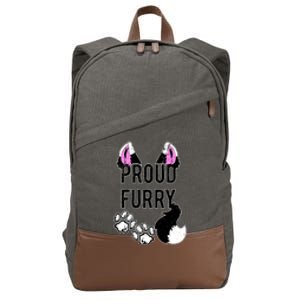 Furry Gift Cool Gift Proud Furry Tail And Ears Sweater Gift Cotton Canvas Backpack