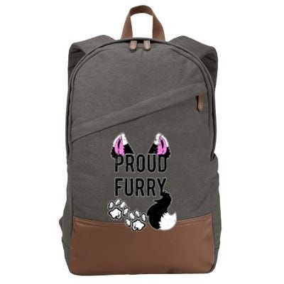 Furry Gift Cool Gift Proud Furry Tail And Ears Sweater Gift Cotton Canvas Backpack