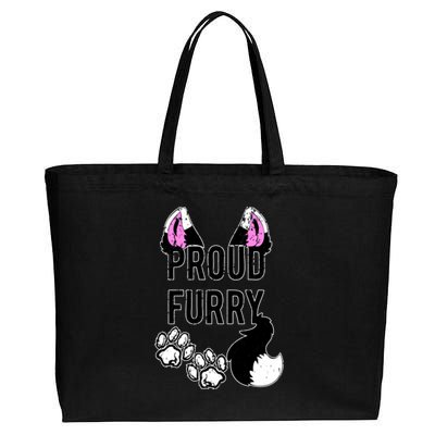 Furry Gift Cool Gift Proud Furry Tail And Ears Sweater Gift Cotton Canvas Jumbo Tote