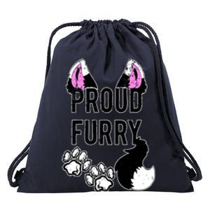 Furry Gift Cool Gift Proud Furry Tail And Ears Sweater Gift Drawstring Bag