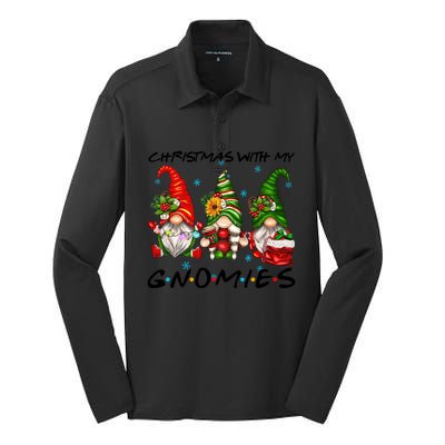 Funny Gnome Christmas Friend Gift Christmas With My Gnomies Great Gift Silk Touch Performance Long Sleeve Polo