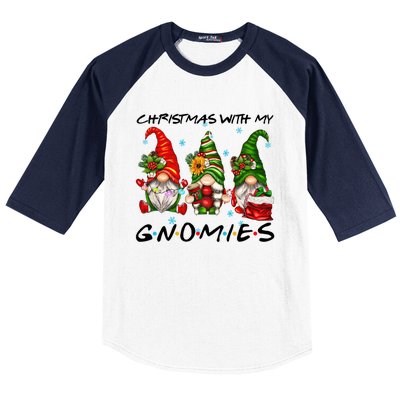 Funny Gnome Christmas Friend Gift Christmas With My Gnomies Great Gift Baseball Sleeve Shirt