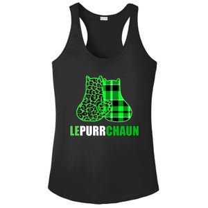 Funny Green Cats Lepurrchaun Love St Patrick's Lucky Kitties Gift Ladies PosiCharge Competitor Racerback Tank