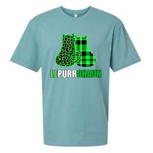 Funny Green Cats Lepurrchaun Love St Patrick's Lucky Kitties Gift Sueded Cloud Jersey T-Shirt