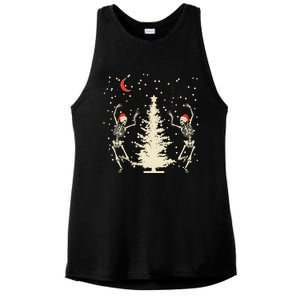 Funny Goth Christmas Dancing Skeletons Cute Gift Ladies PosiCharge Tri-Blend Wicking Tank