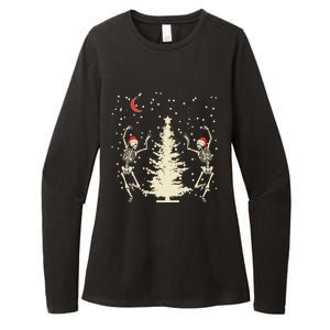 Funny Goth Christmas Dancing Skeletons Cute Gift Womens CVC Long Sleeve Shirt