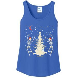 Funny Goth Christmas Dancing Skeletons Cute Gift Ladies Essential Tank