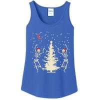 Funny Goth Christmas Dancing Skeletons Cute Gift Ladies Essential Tank