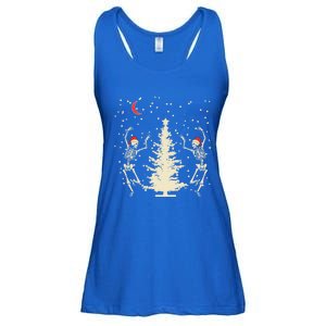 Funny Goth Christmas Dancing Skeletons Cute Gift Ladies Essential Flowy Tank