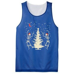 Funny Goth Christmas Dancing Skeletons Cute Gift Mesh Reversible Basketball Jersey Tank