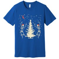 Funny Goth Christmas Dancing Skeletons Cute Gift Premium T-Shirt