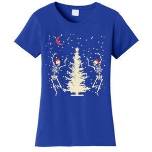 Funny Goth Christmas Dancing Skeletons Cute Gift Women's T-Shirt