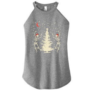 Funny Goth Christmas Dancing Skeletons Cute Gift Women's Perfect Tri Rocker Tank