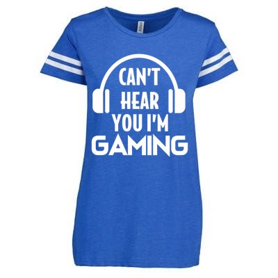 Funny Gaming Can't Hear You I'm Gaming Headset Gamer Gift Enza Ladies Jersey Football T-Shirt