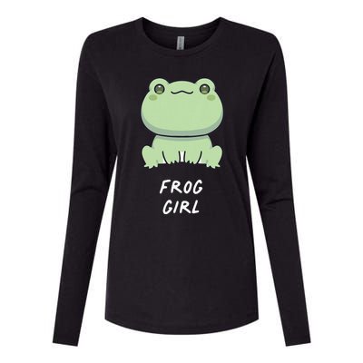 Frog Girl Cute Kawaii Anime Aesthetic Family Ambhibian Lover Womens Cotton Relaxed Long Sleeve T-Shirt