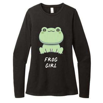 Frog Girl Cute Kawaii Anime Aesthetic Family Ambhibian Lover Womens CVC Long Sleeve Shirt