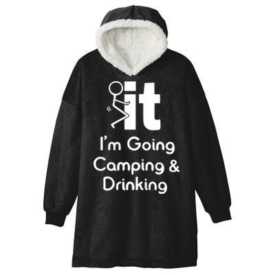 Funny Going Camping And Drinking Gift Hooded Wearable Blanket