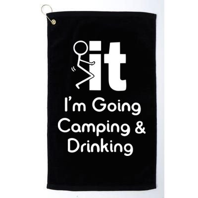 Funny Going Camping And Drinking Gift Golf Towel