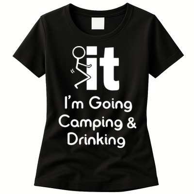 Funny Going Camping And Drinking Gift Womens T-Shirt