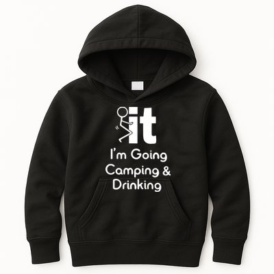 Funny Going Camping And Drinking Gift Kids Hoodie