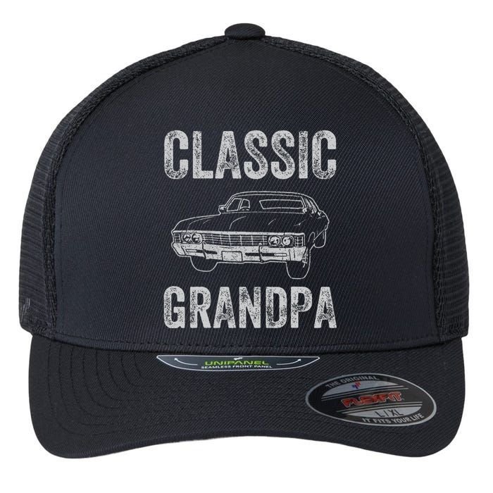 Funny Grandpa Classic Car Graphic Grandpas With Classic Cars Flexfit Unipanel Trucker Cap