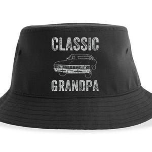 Funny Grandpa Classic Car Graphic Grandpas With Classic Cars Sustainable Bucket Hat