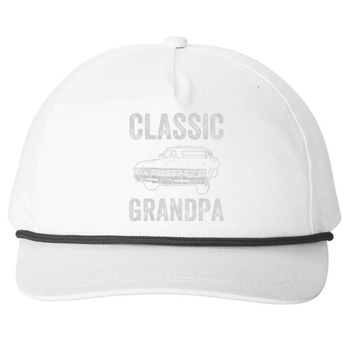 Funny Grandpa Classic Car Graphic Grandpas With Classic Cars Snapback Five-Panel Rope Hat