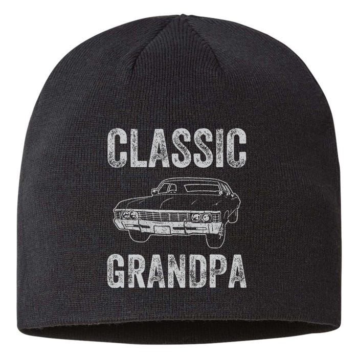 Funny Grandpa Classic Car Graphic Grandpas With Classic Cars Sustainable Beanie