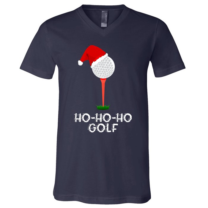 Funny Golfing Christmas Shirt Holiday Golf Ball V-Neck T-Shirt