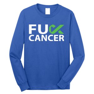 Fuck Gallbladder Cancer F U Fu Green Ribbon Cancer Awareness Gift Long Sleeve Shirt